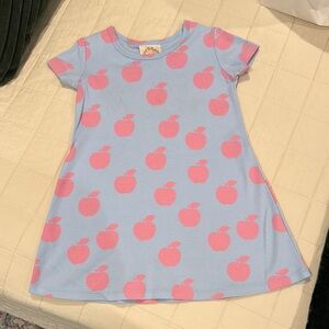 TBBC 4T Blue Dress with Pink Apple Print GUC/Play